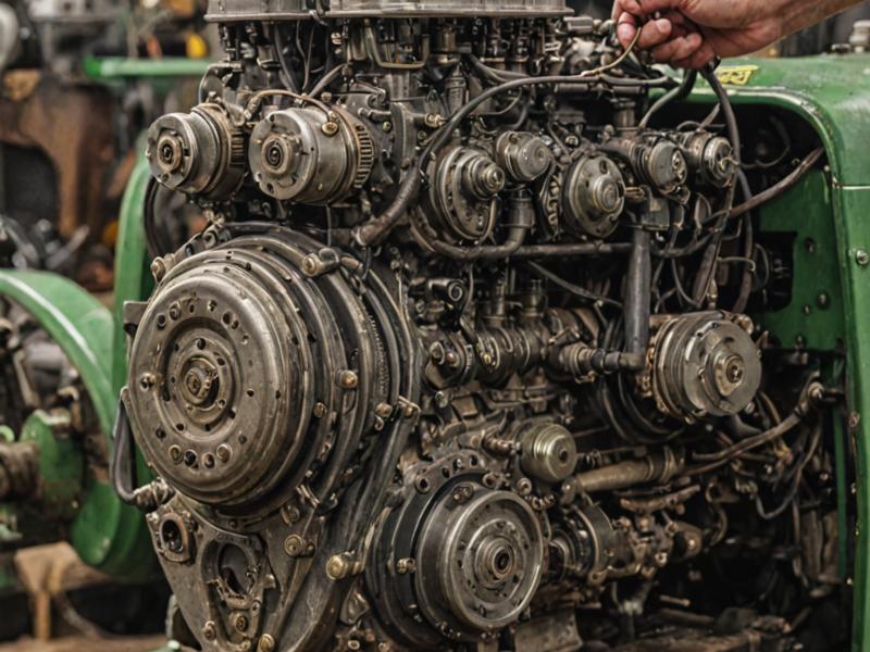 John Deere tractor engine rebuild project